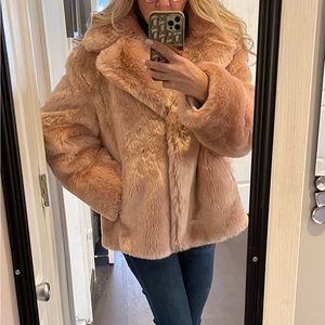 Vince camuto light pink faux fur jacket